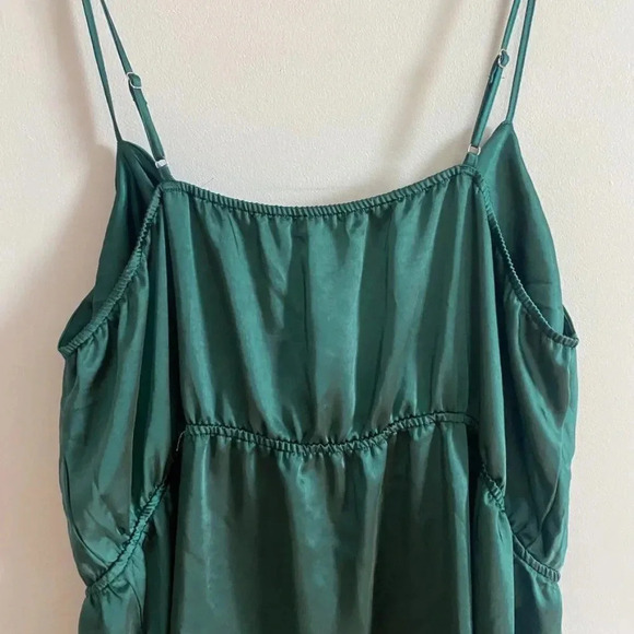 NWT Nasty Gal Green Satin Slip Dress - Picture 9 of 12